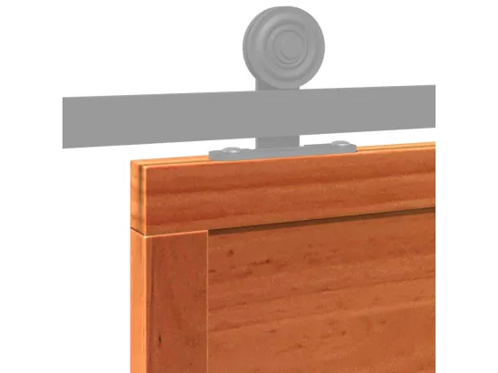 Porte de grange marron cire 80x208 cm bois massif de pin