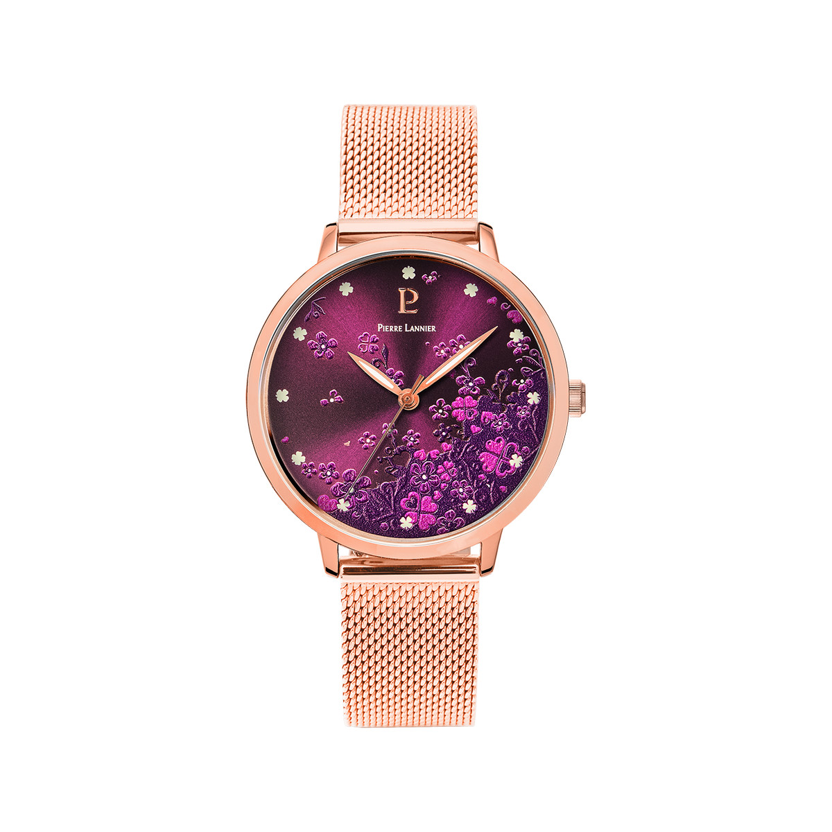 Montre PIERRE LANNIER tallia femme bracelet acier doré rose