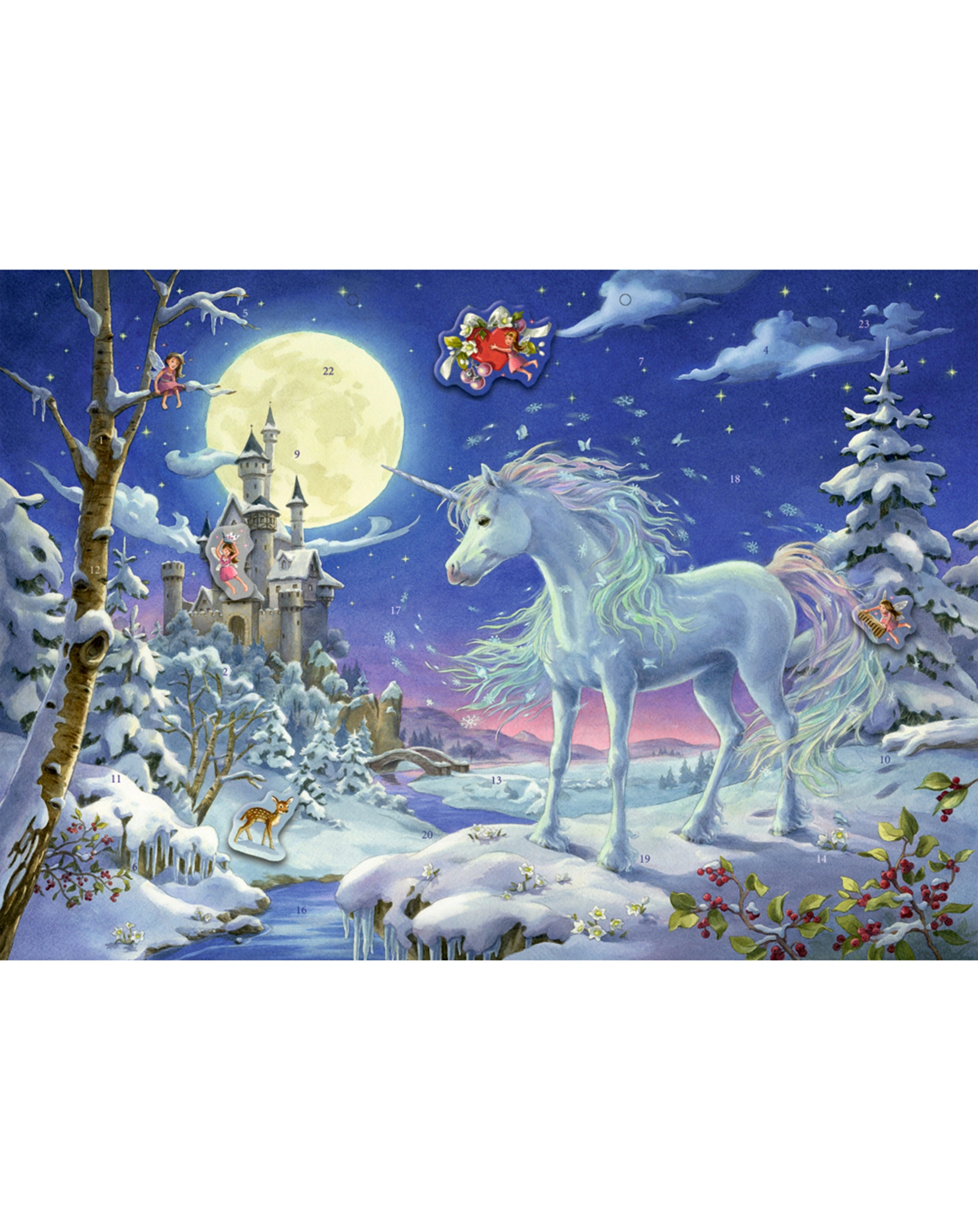 Sticker-Adventskalender EINHORN IM ZAUBERWALD