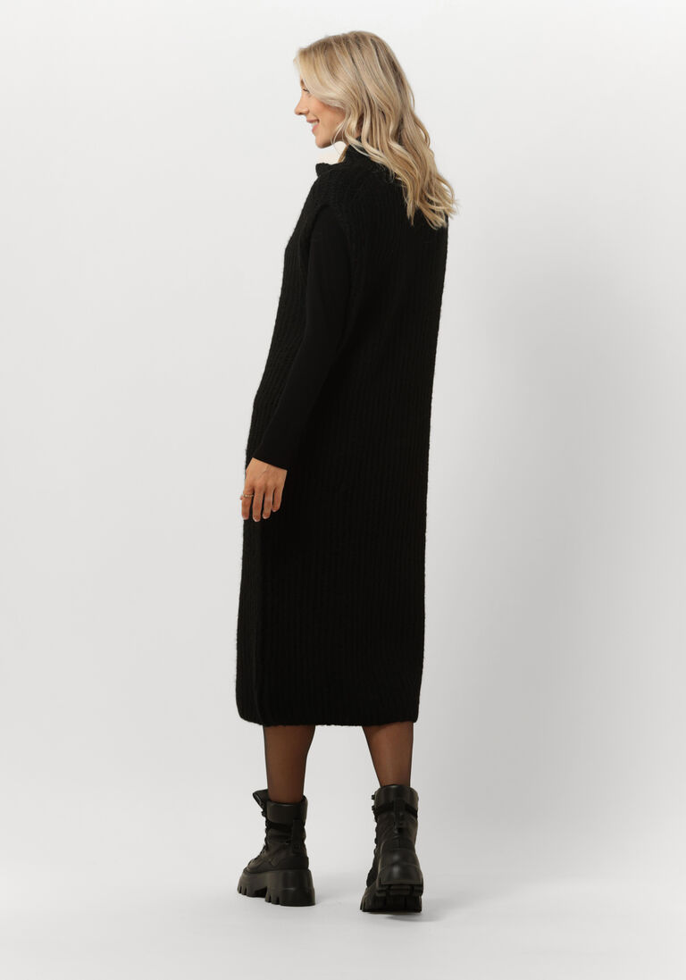 10DAYS zwarte 10days midi jurk turtle neck dress