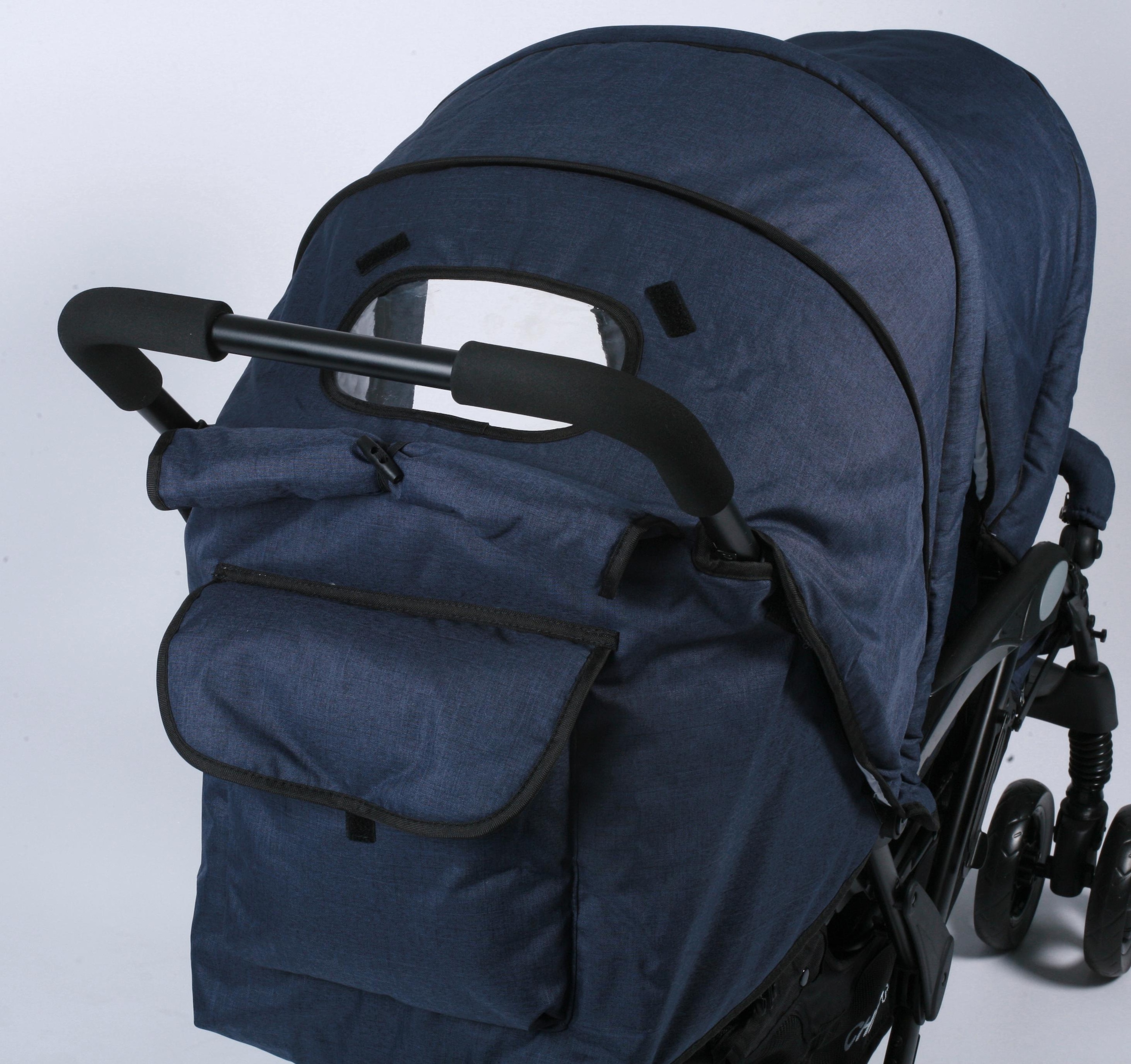 CHIC4BABY Geschwisterwagen »Duo, navy« mit feststellbaren Doppelschwenk-Vorderrädern