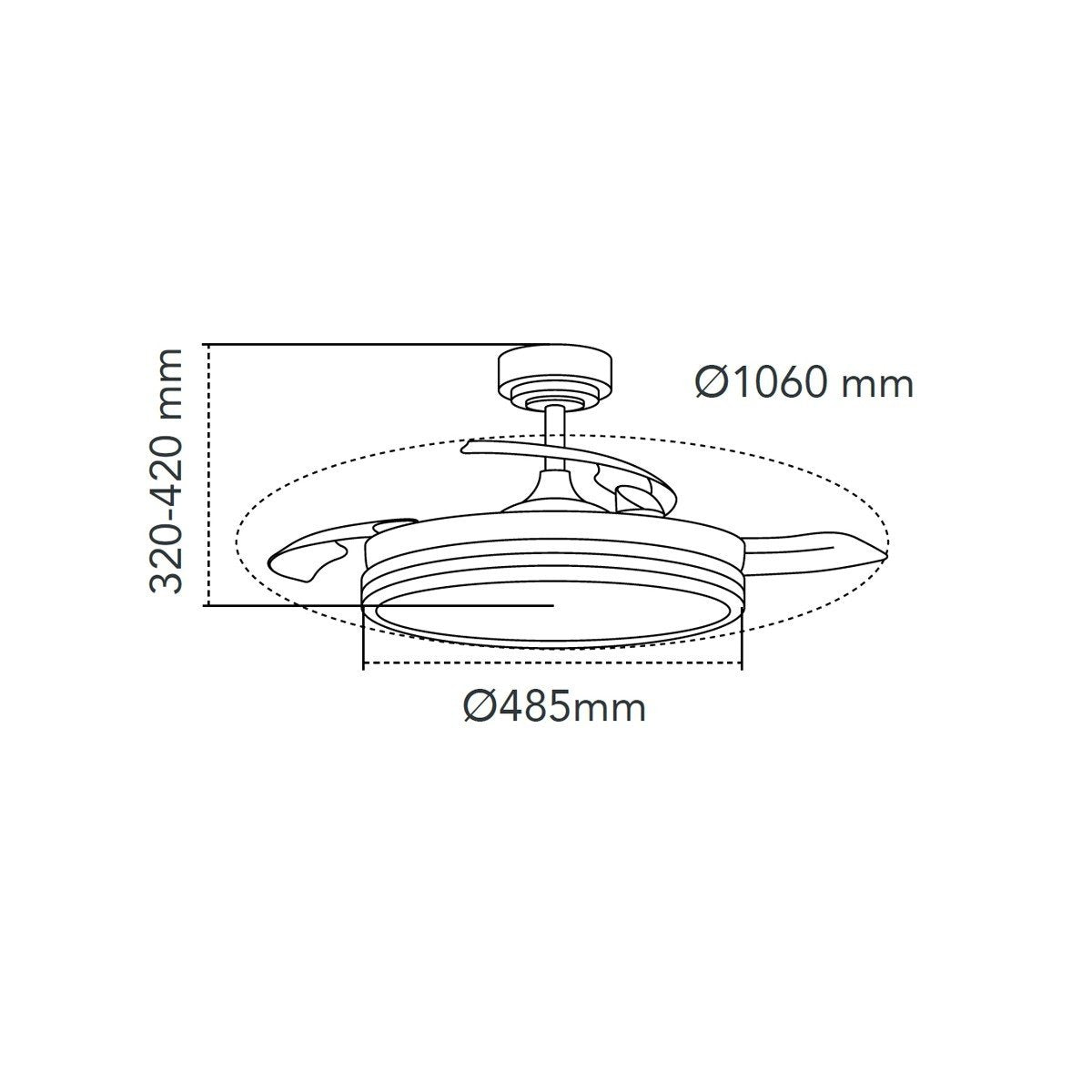 CristalRecord Plafondventilator Supereco Ã 106 cm zwart