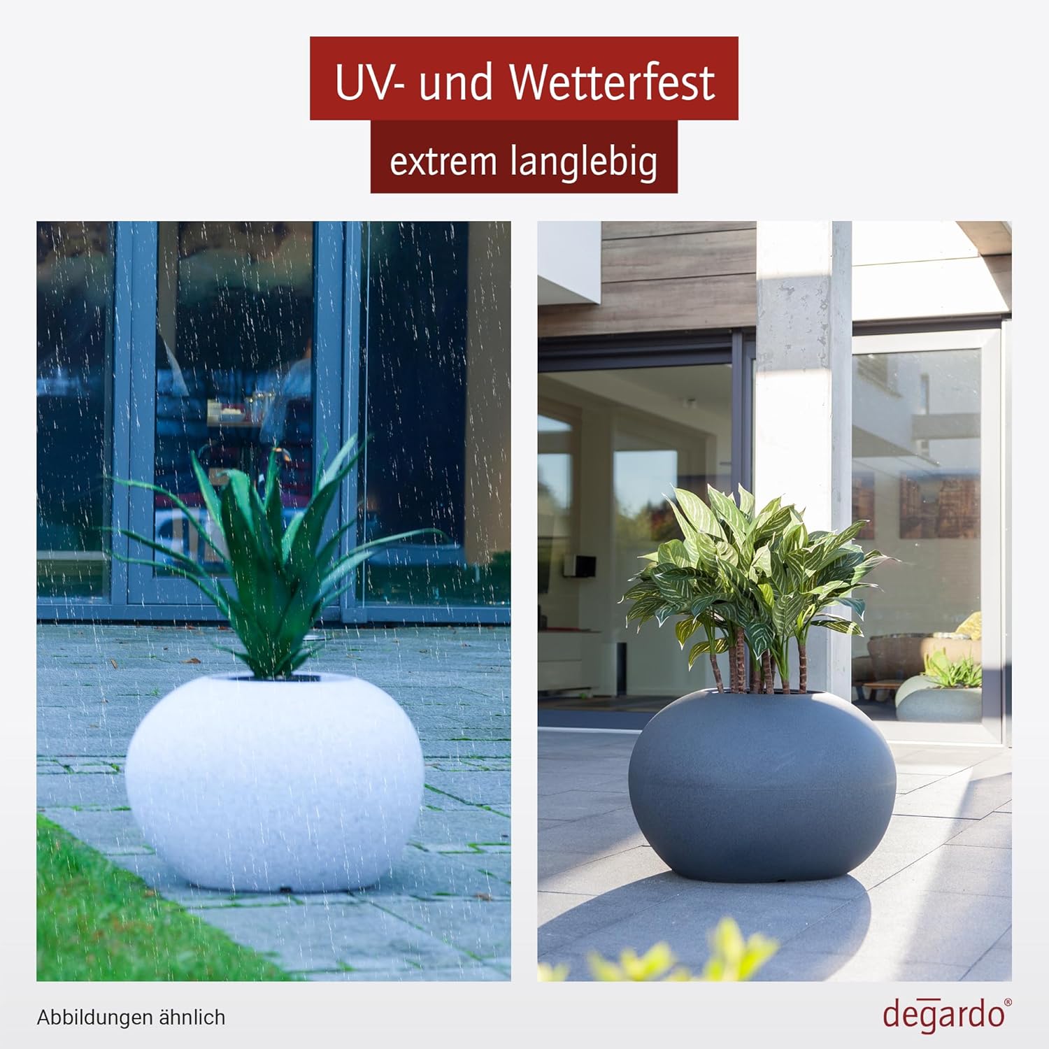 Blumentopf bruchfest I Pflanzkübel für Innen und Außen I Design Pflanztopf Made In Germany I Pflanzstein Frostsicher I Blumenkübel STORUS VII