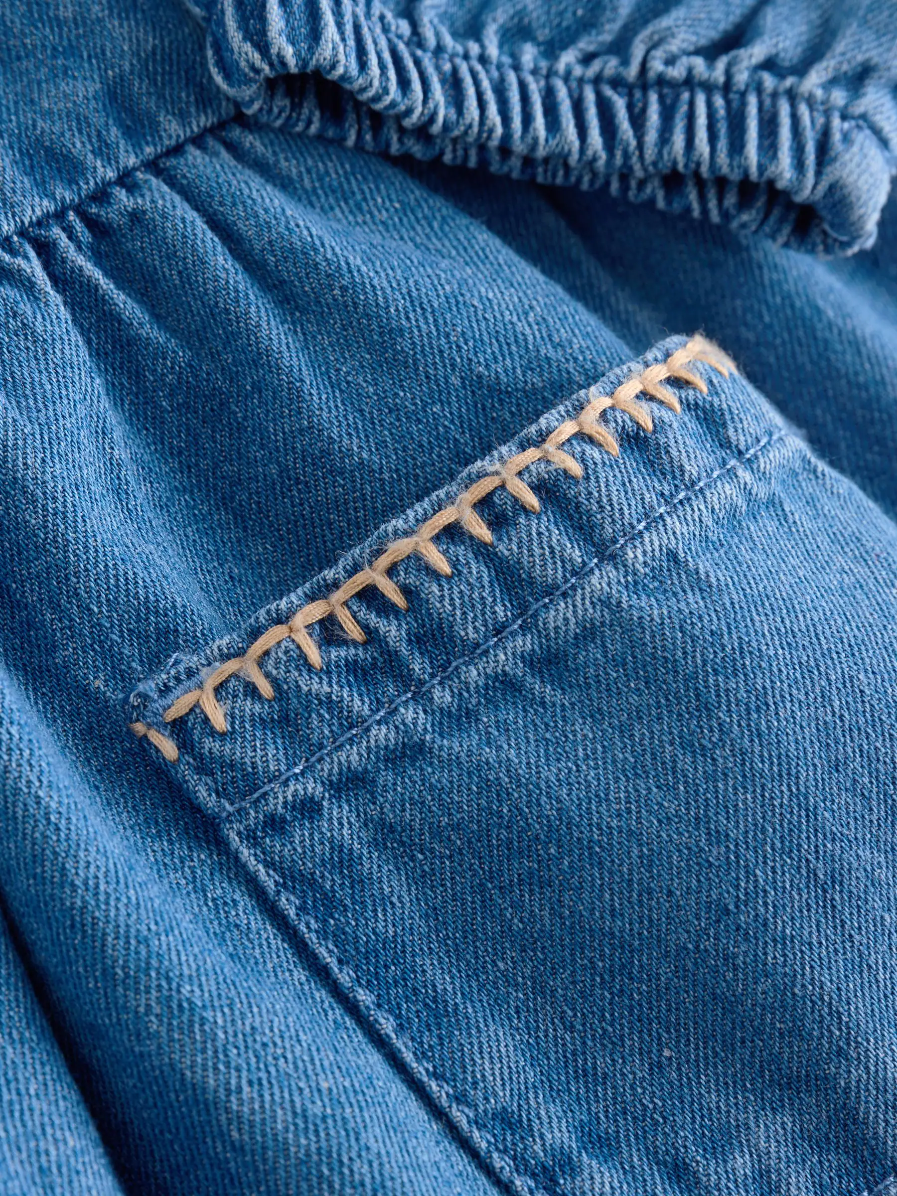 Blauw - Baby denim romper (0mnd-2jr)