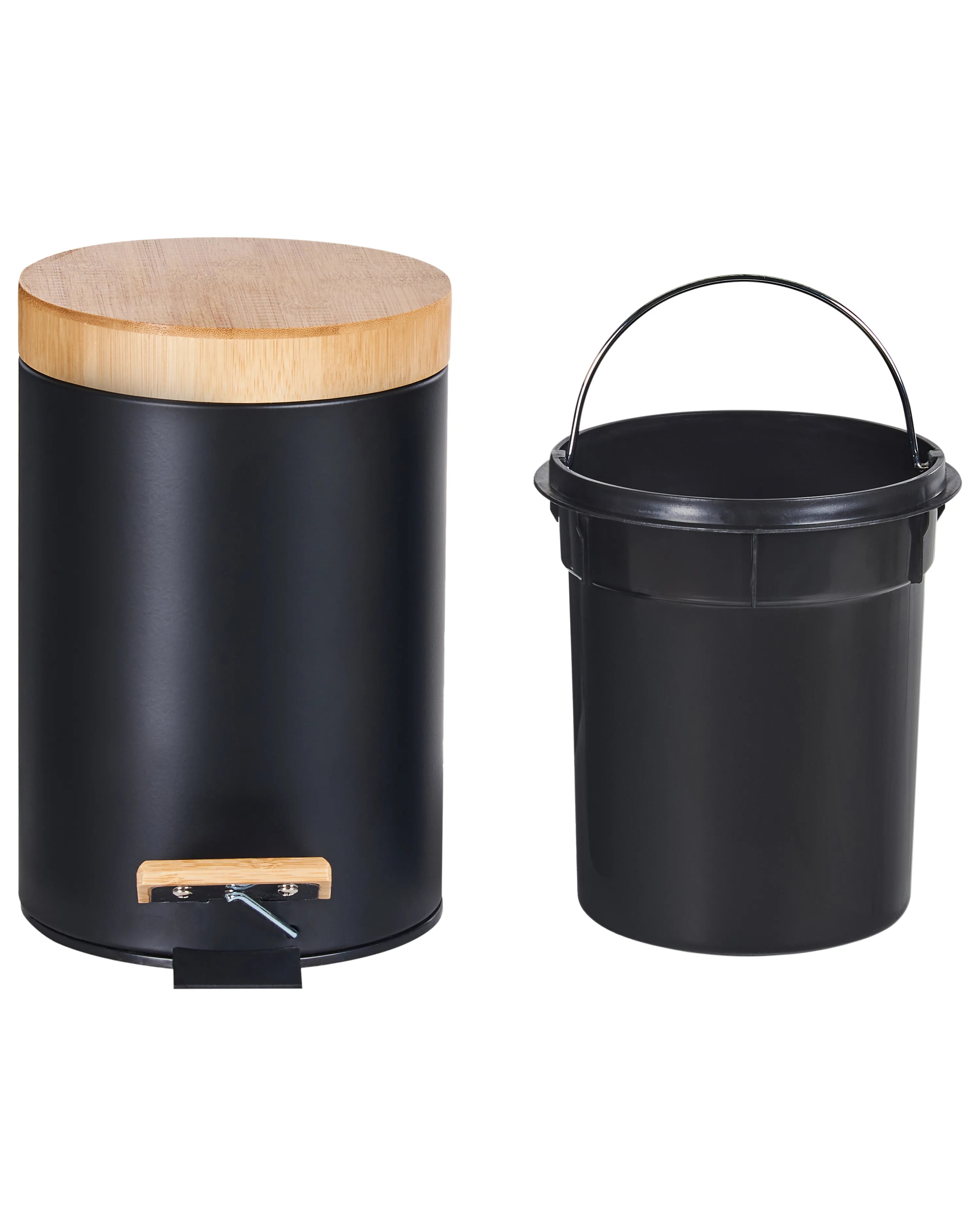 Set van 2 pedaalemmers 3 L ECOSMART Metaal Zwart