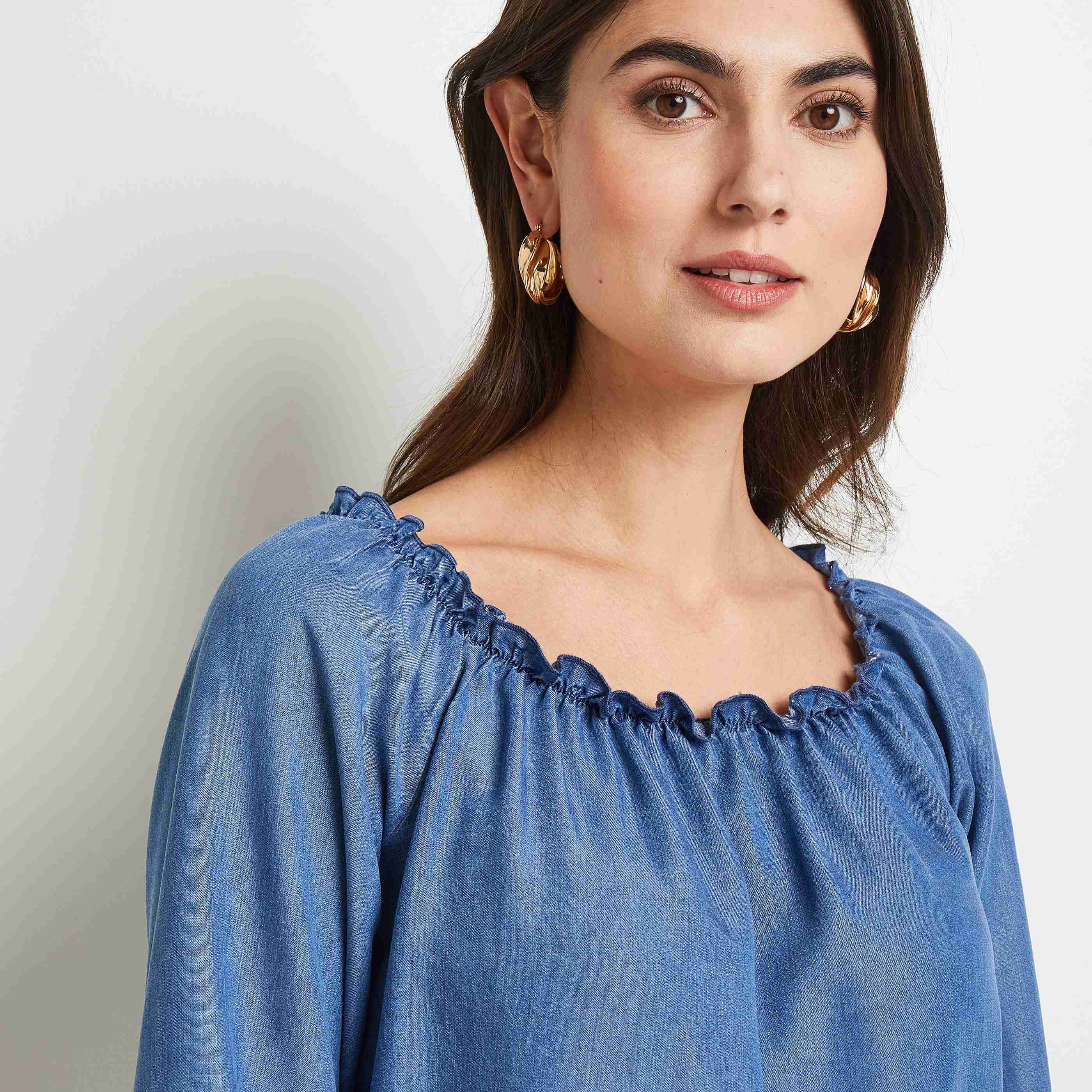 Blouse bardot femme - BLEU