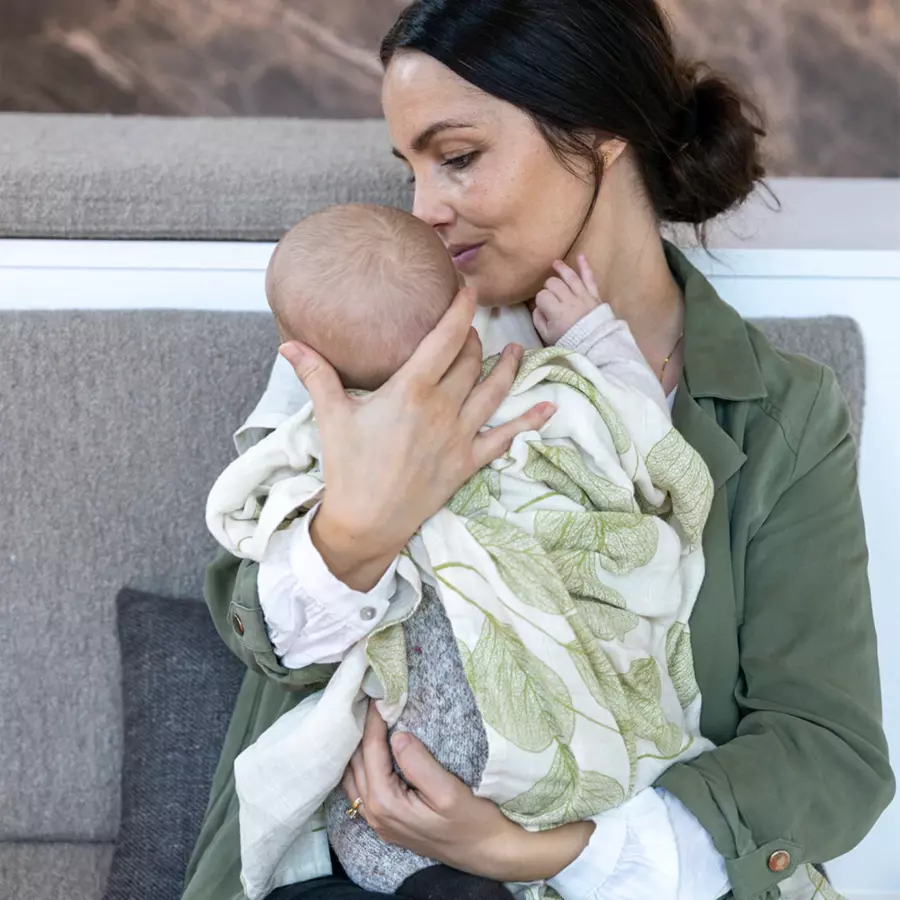 Lullaby Planet Musselin Swaddle Lake Green 120x120cm