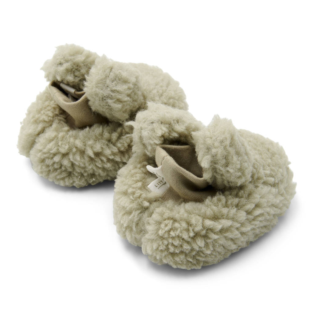 Little Dutch teddy slofjes Soft Green