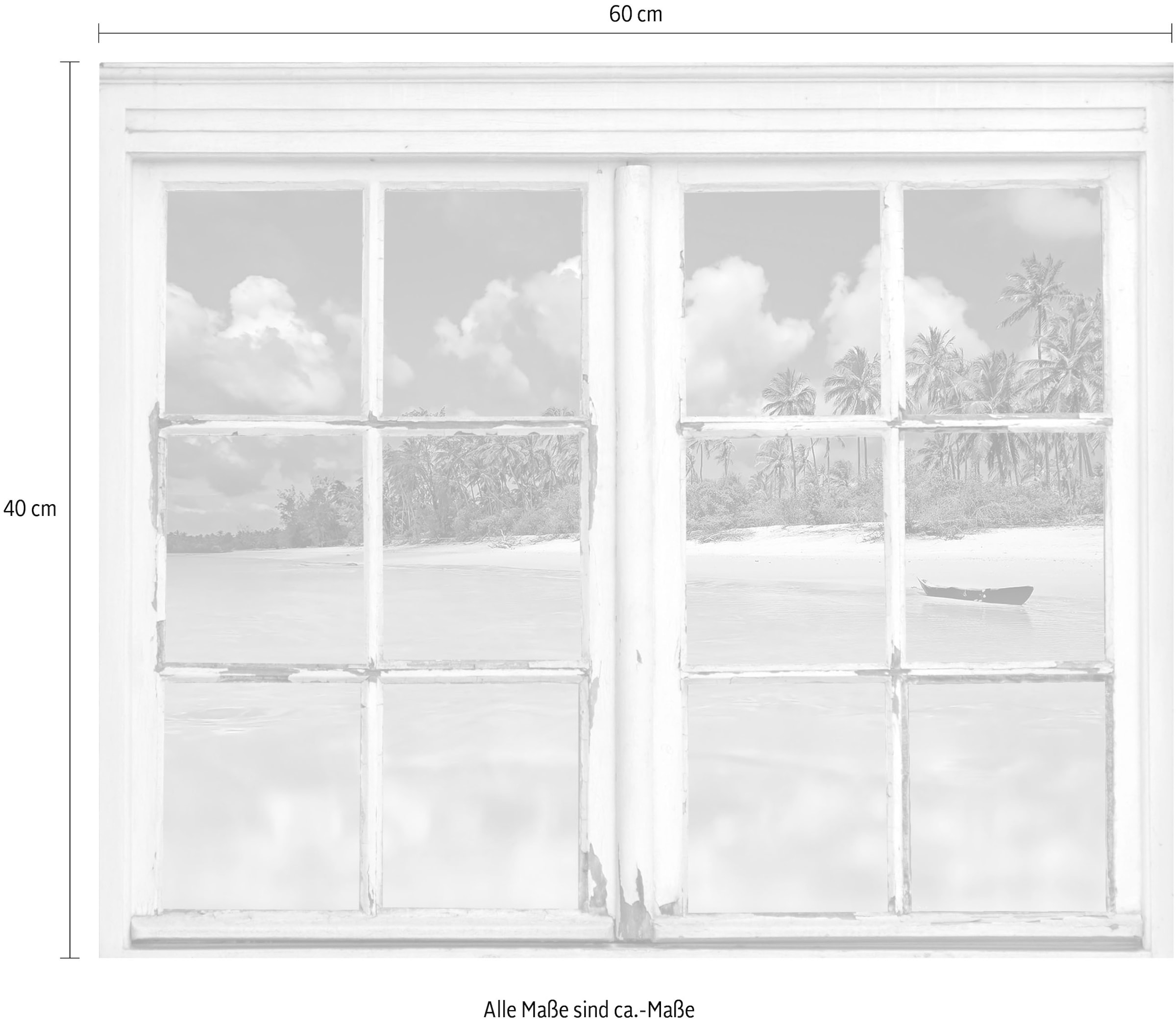 queence Wandsticker »Insel« Wandsticker, Wandbild, selbstklebend, 3D, Fenster