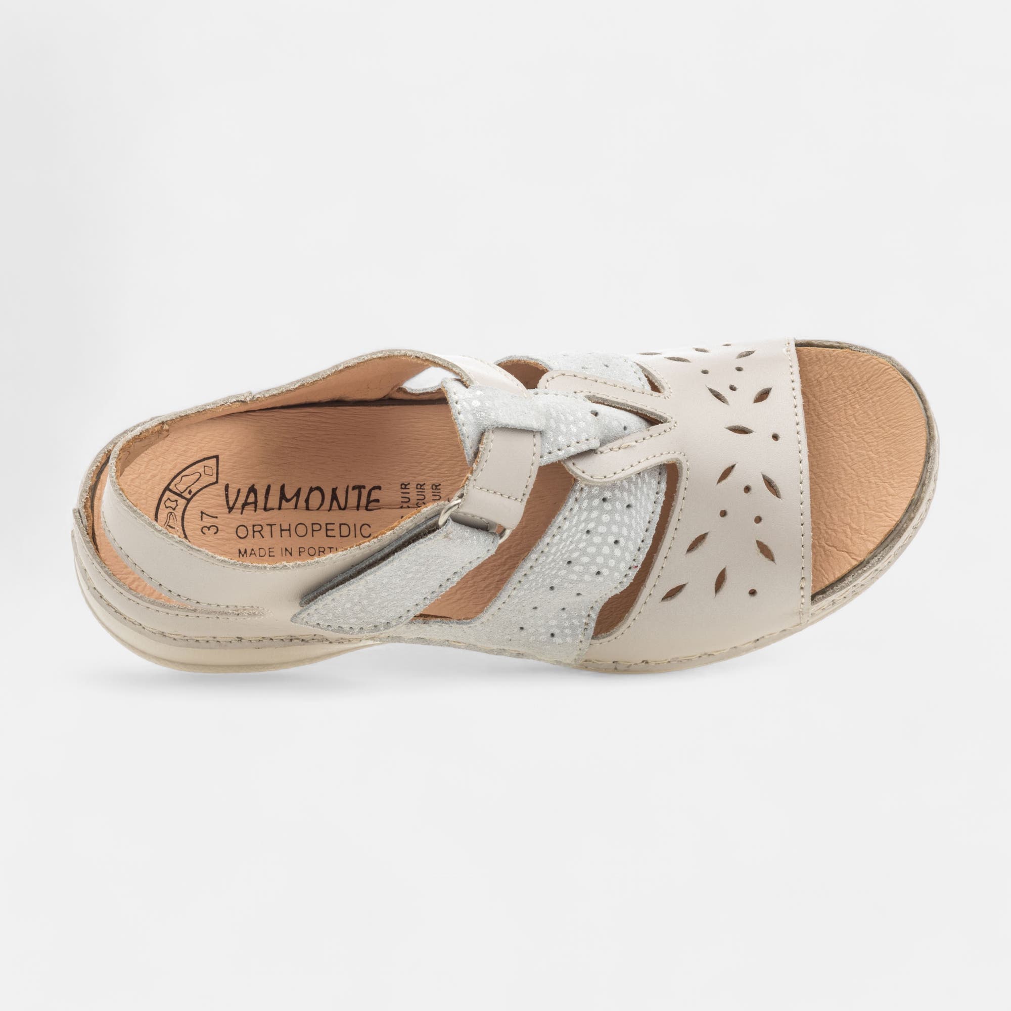 Nu-pieds confort Femme en cuir beige