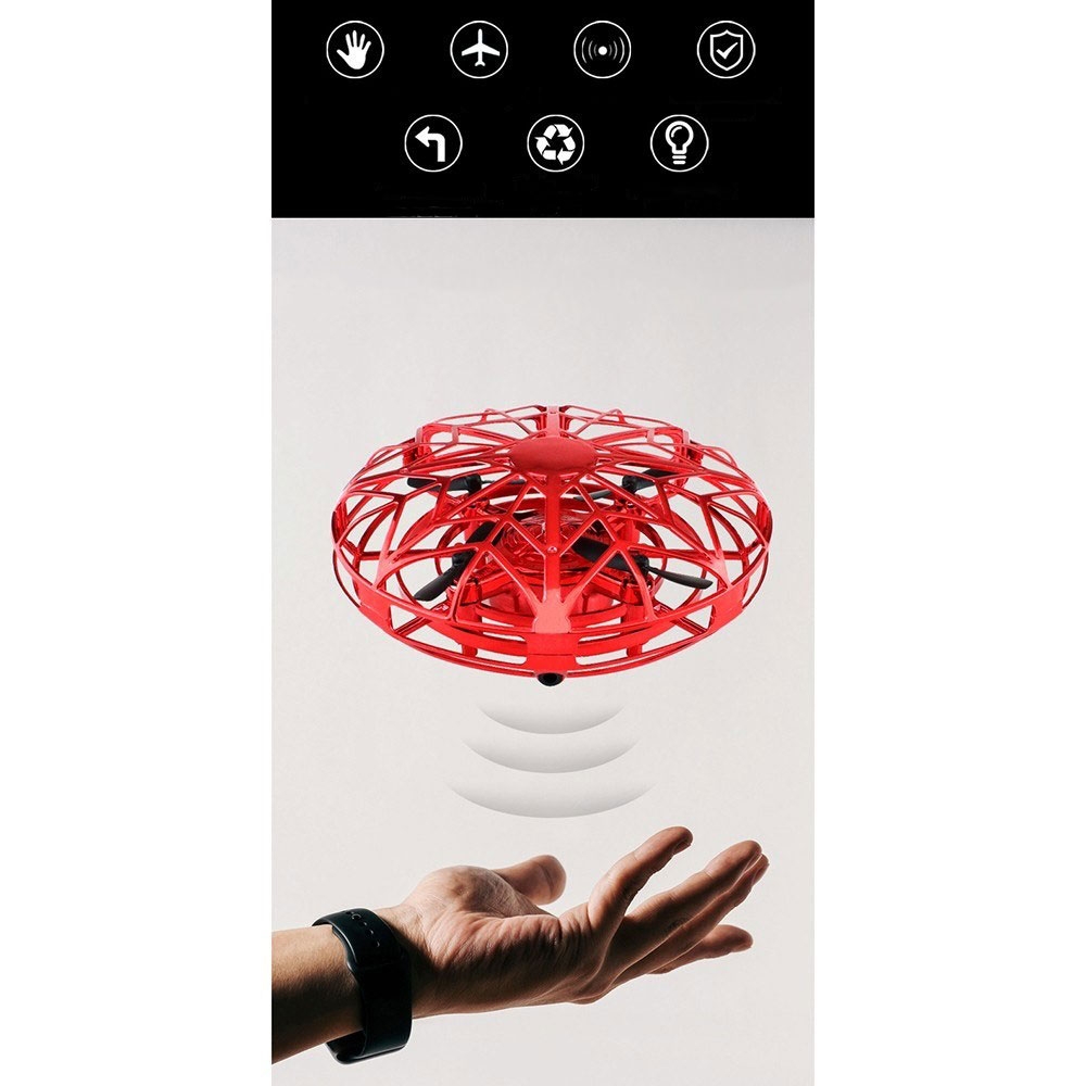 Selbstfliegende 3D Quadrocopter UFO Drohne Flugkreisel Spielzeug mit LED Licht   Gestensteuerung - Blau