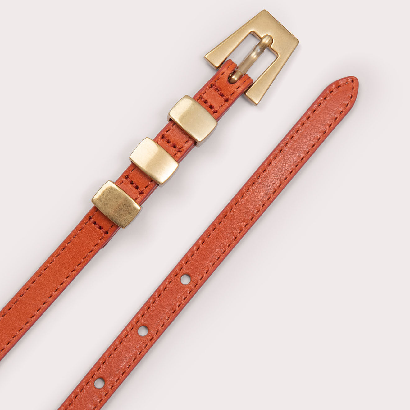 By Far Ceinture en Cuir Vic orange