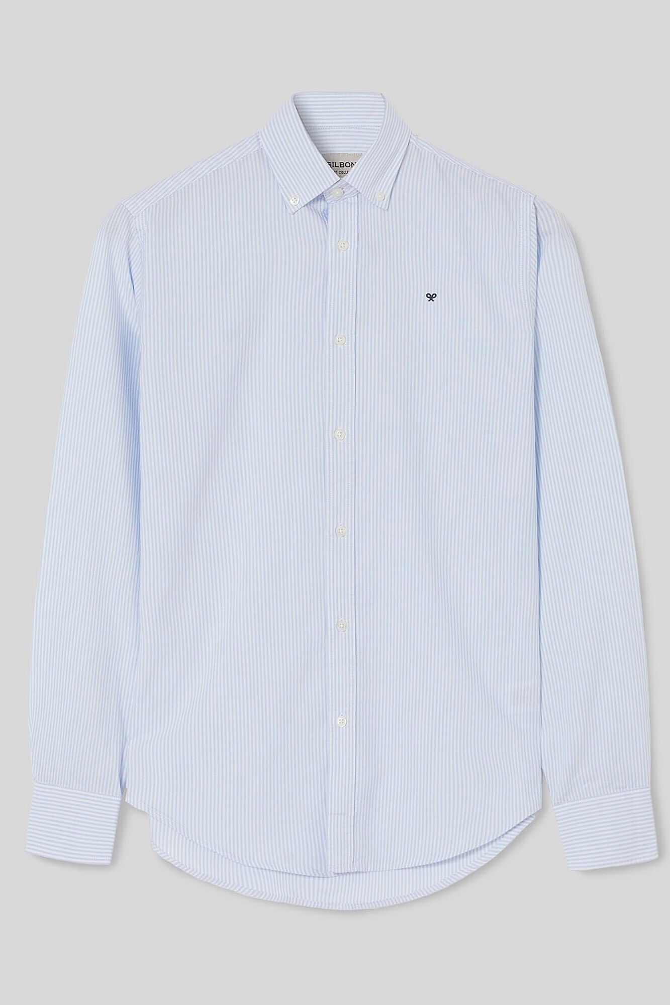 Camisa esportiva oxford clássica azul-clara com listras - Azul