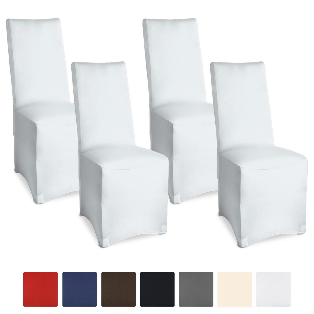 Beautissu Leona stoelhoes 95x45cm wit stretch banket (set van 4)
