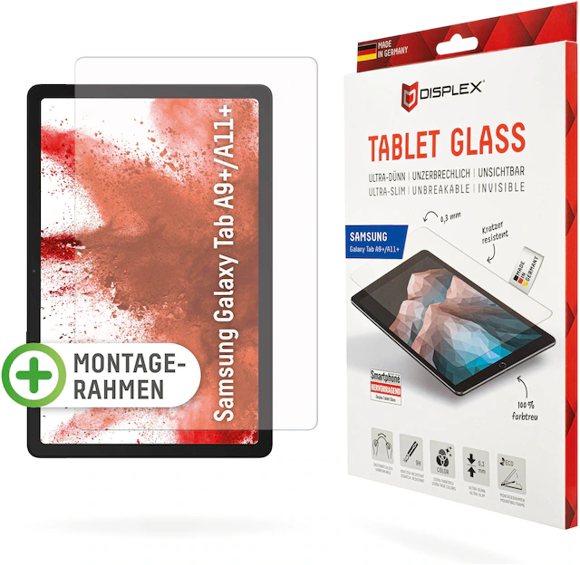 Displex Displayschutzglas »Tablet Glass« für Samsung Galaxy Tab A9+;Samsung Galaxy Tab A11+ Bildschirmschutz, Schutzglas, Splitterschutz, kratzfest