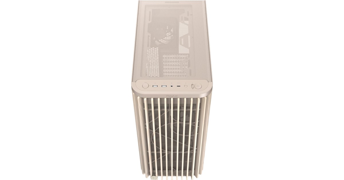 ASUSProArt PA401 Wood Edition - Tempered Glass Panel midi tower behuizing  (Beige/houtkleur | 2x USB-A | 1x USB-C | Tempered Glass)