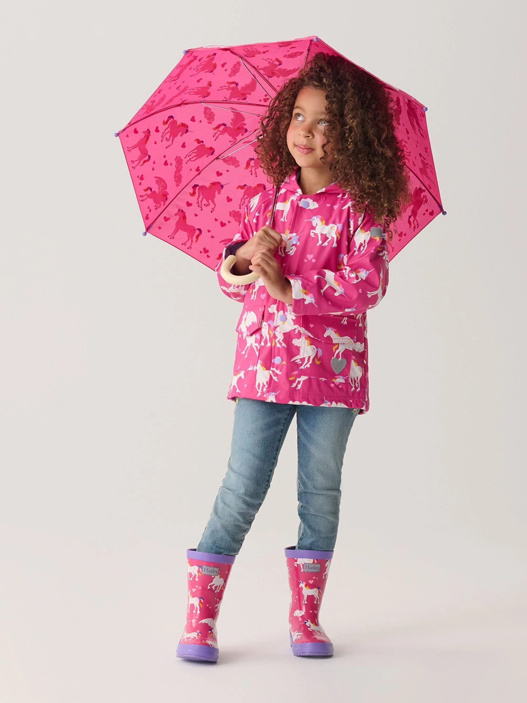 Roze - Hatley Pink Shark Frenzy Rain Wellies