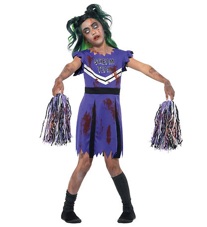 Smiffys Kostüm - Dark Cheerleader - Lila/Schwarz