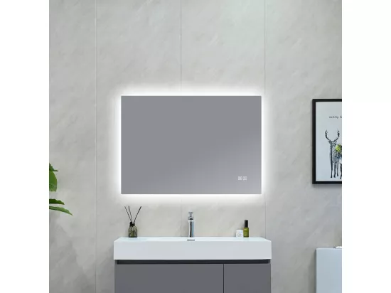 LuxuryBain- Miroir Salle de Bain LED anti buée et LED 3 couleurs à luminosité Variable 90x60cm LB-85070-90-60