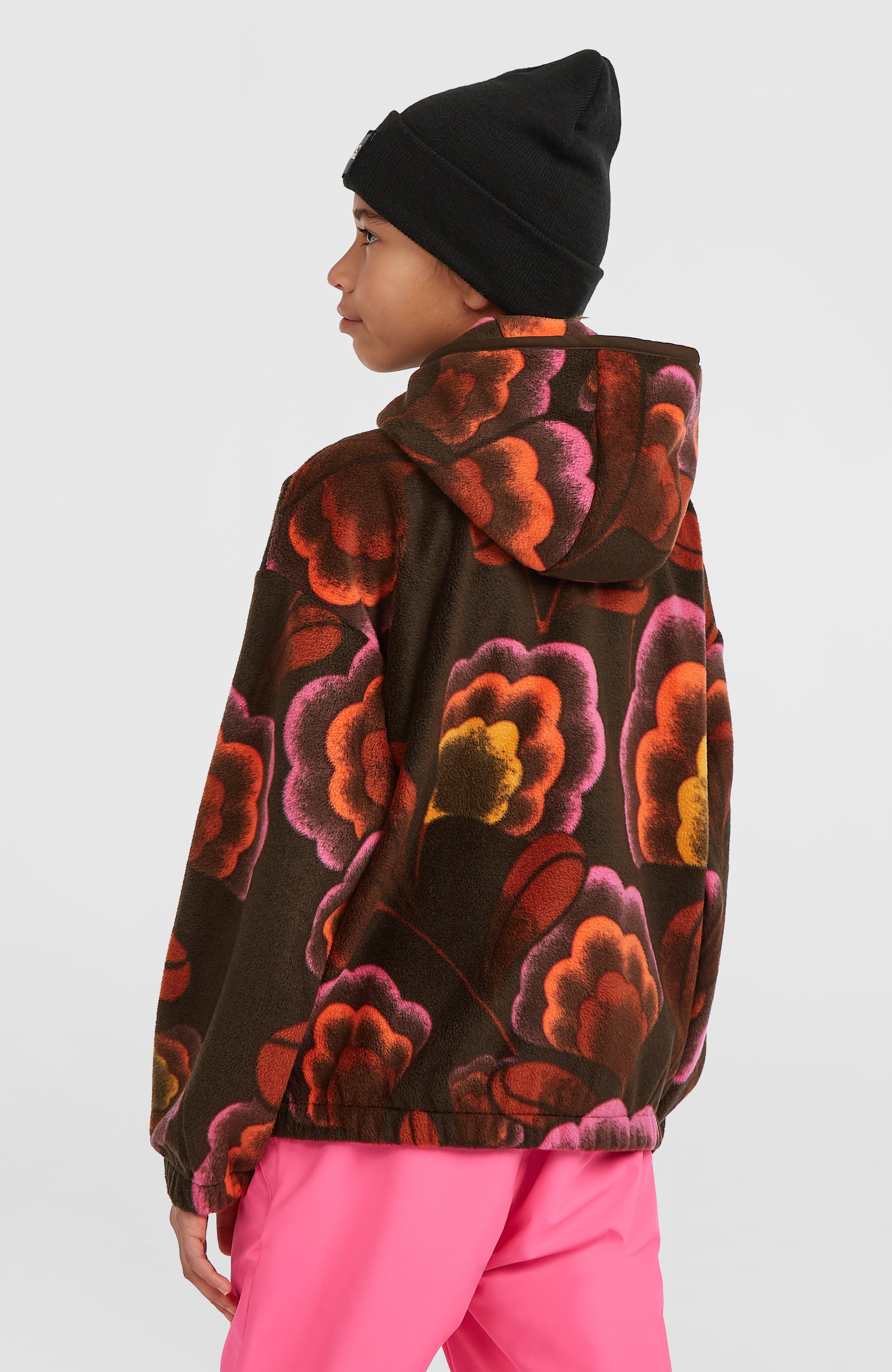 Superfleece hoodie met halve rits