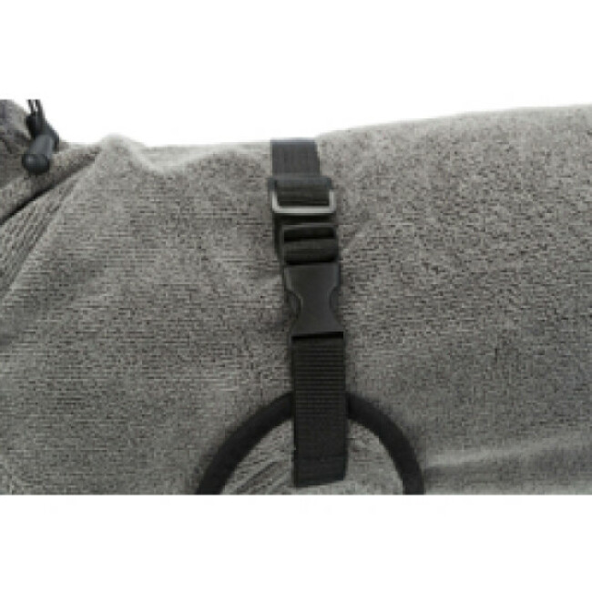 Peignoir de bain éponge gris pour chien