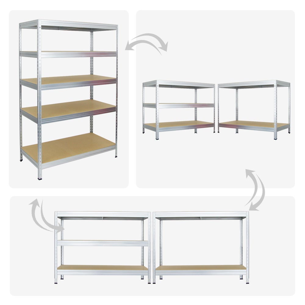 PROREGAL Mega Deal 2x Heavy-Duty Stellingkast Klinknagel HxBxD 180 x 120 x 60 cm Plankbelasting 250 kg Gegalvaniseerd