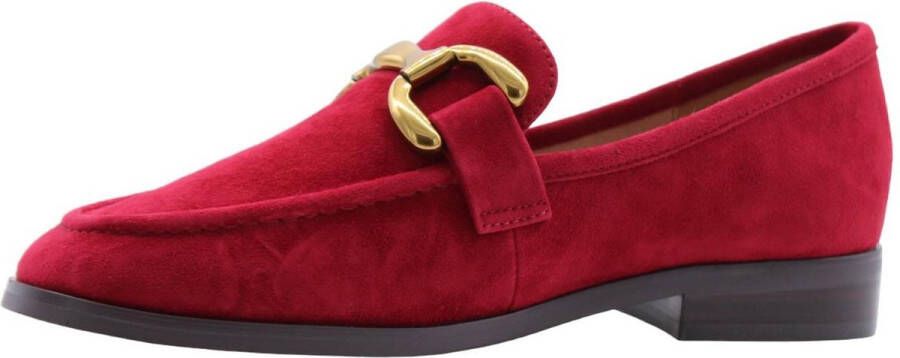Bibi Lou Beige Suède Loafers met Gouden Gesp Beige Dames