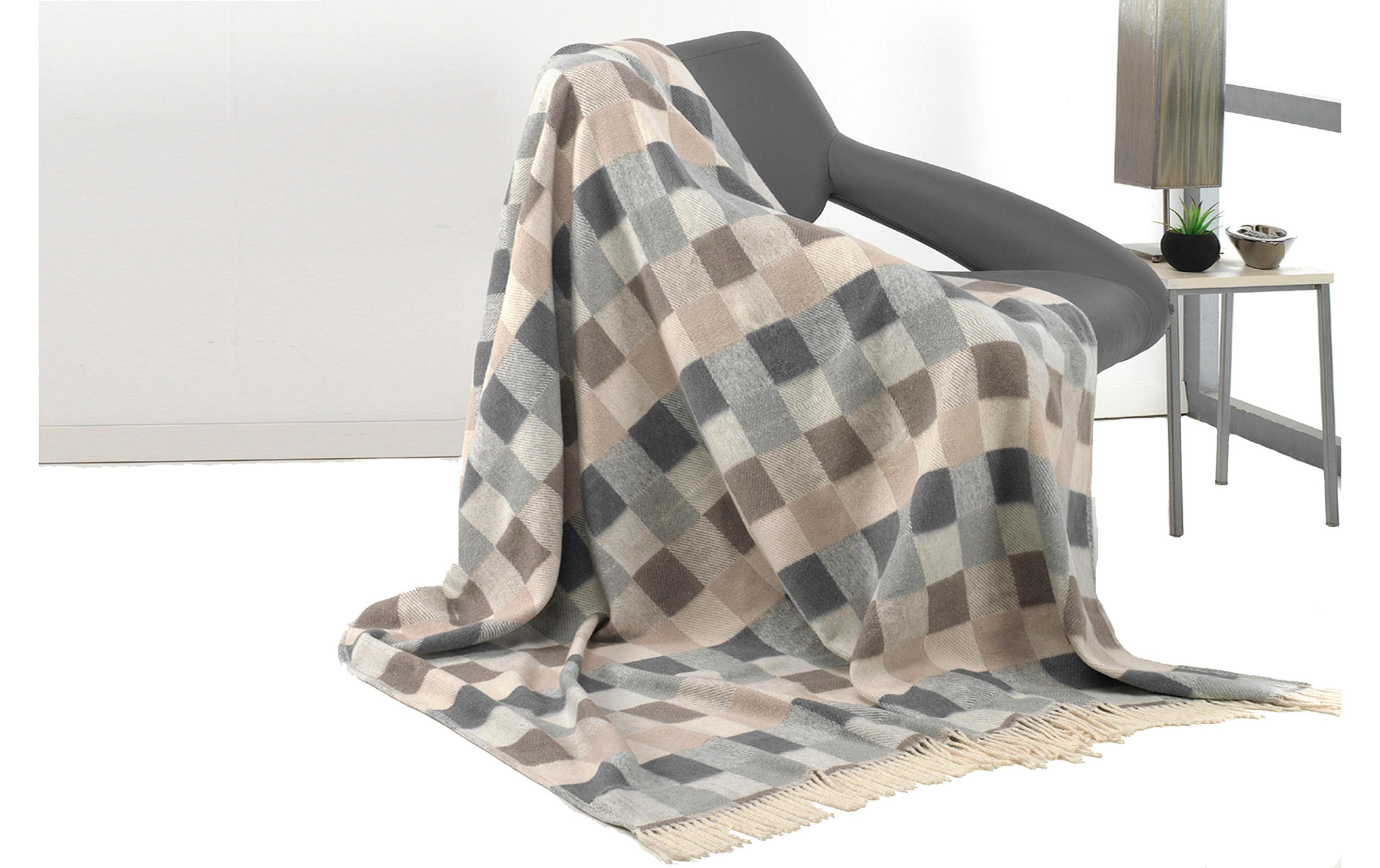 Decke Karo 150 x 200 cm, Beige/BlauTagesdecke
