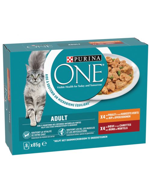 Purina One Adult Kat Multipack - Kattenvoer - Kip 8x85 g