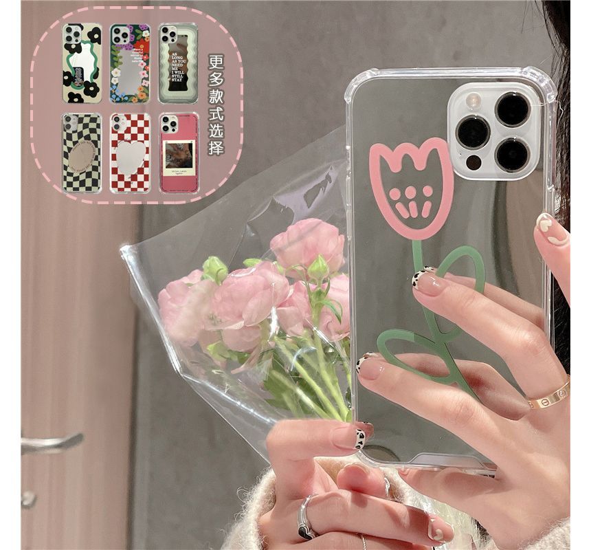 Rockit - Tulp Gespiegeld Telefoonhoesje - iPhone 15 Pro Max / 15 Pro / 15 Plus / 15 / 14 Pro Max / 14 Pro / 14 Max / 14 / 13 Pro Max / 13 Pro / 13 / 13 mini / 12 Pro Max / 12 Pro / 12 / 12 mini