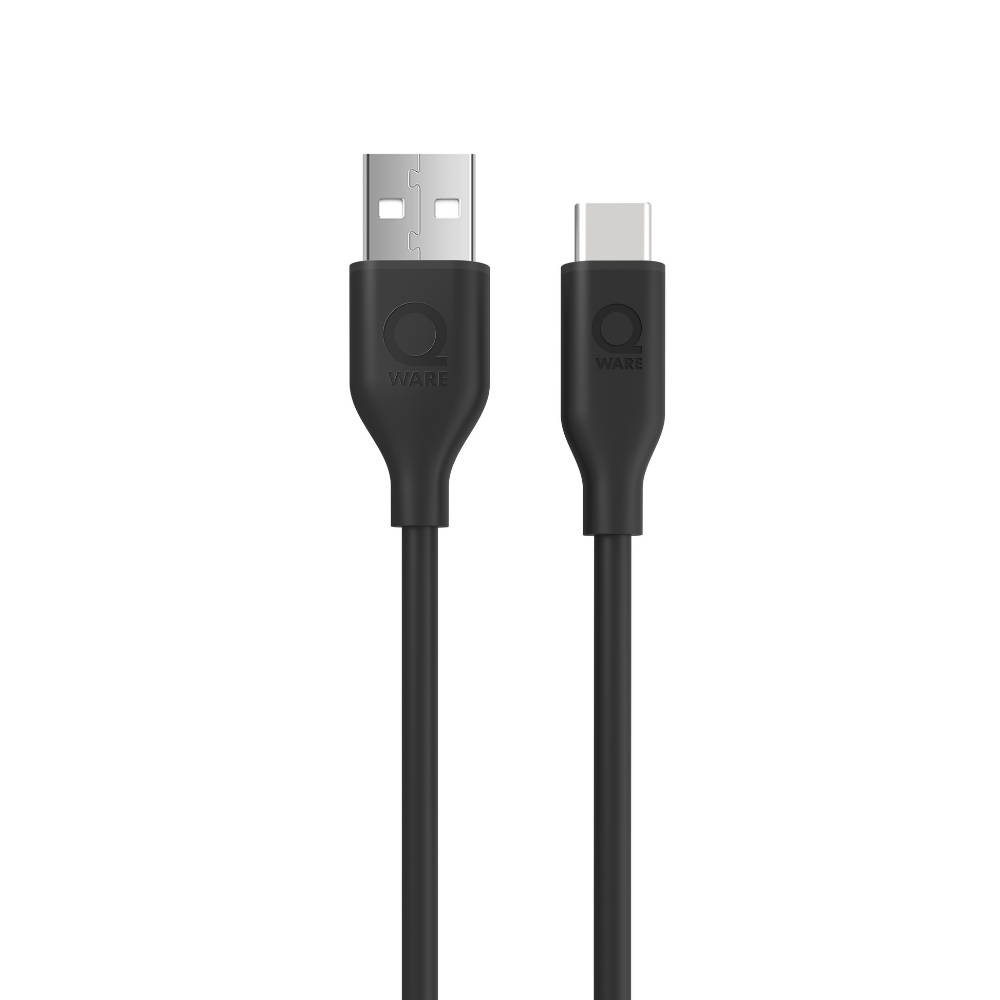 Qware USB-A naar USB-C kabel - zwart