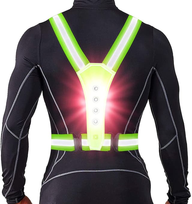 Refleksvest med LED Lys til Løb, Cykling & Træning