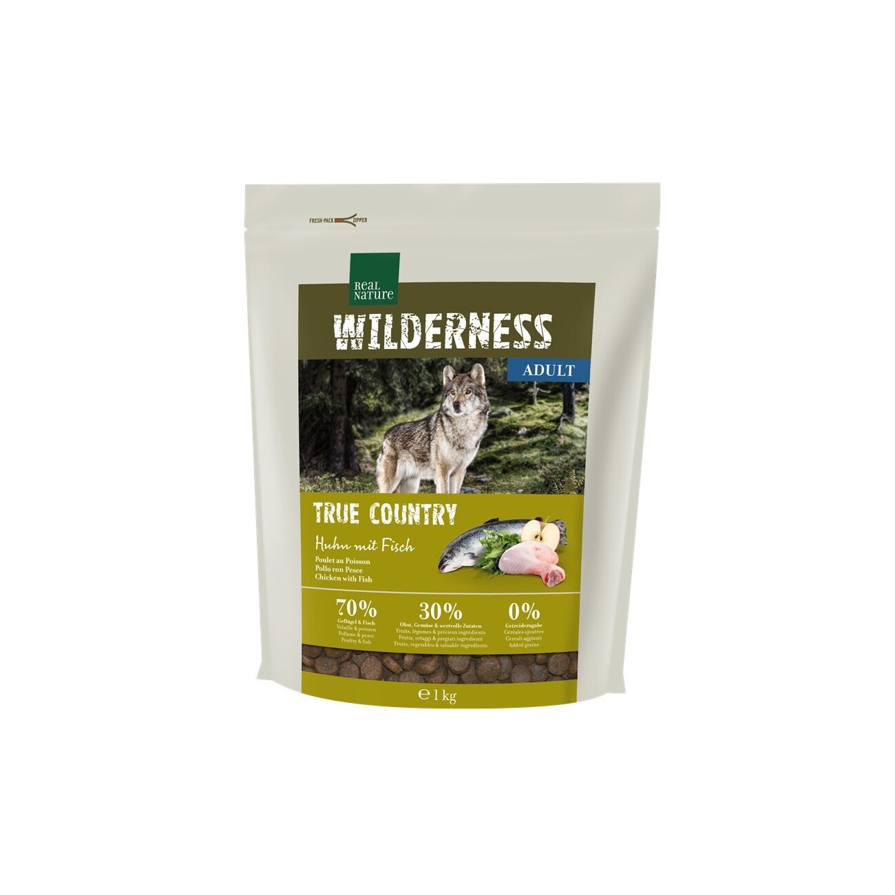 REAL NATURE WILDERNESS Trockenfutter Hund, Adult, True Country Huhn mit Fisch 1 kg