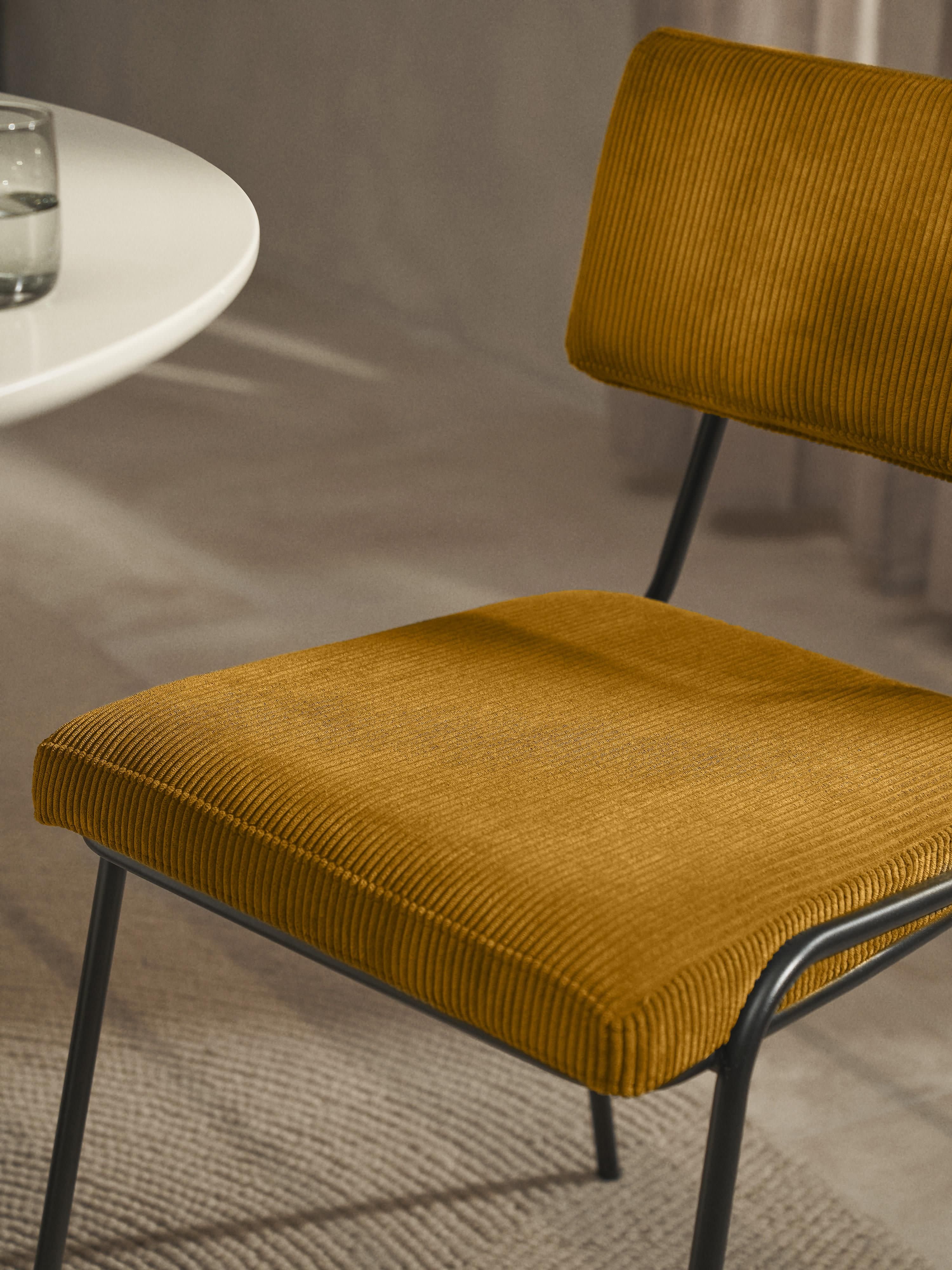 Corduroy gestoffeerde stoelen Mats, 2 stuks