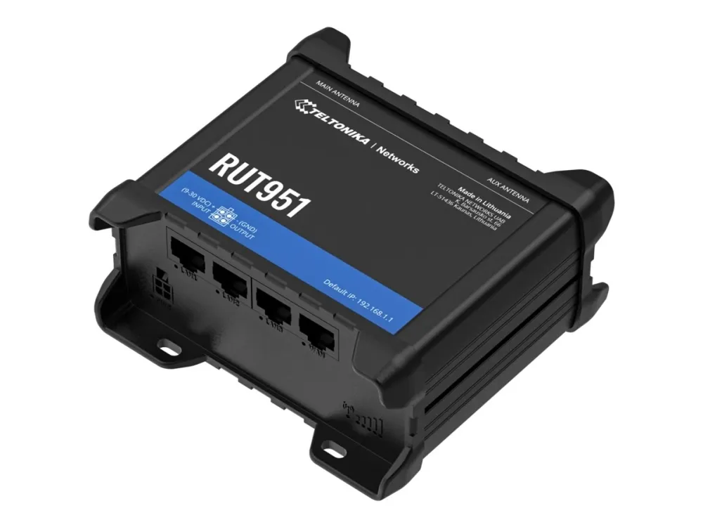 Teltonika RUT951 - Trådløs router - WWAN 3-port switch 2,4 GHz - 3G, 4G - DIN monterbar på skinne, overflademonterbar
