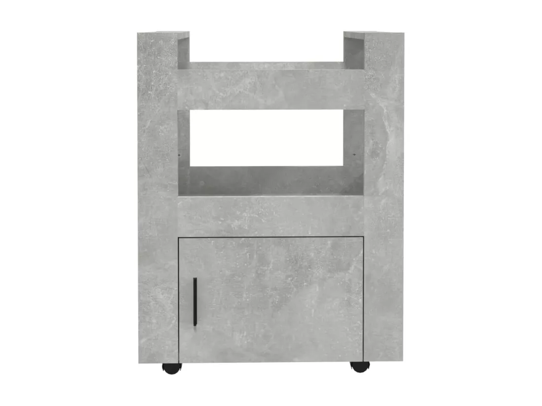 Chariot de cuisine Gris béton 60x45x80 cm Bois d'ingénierie