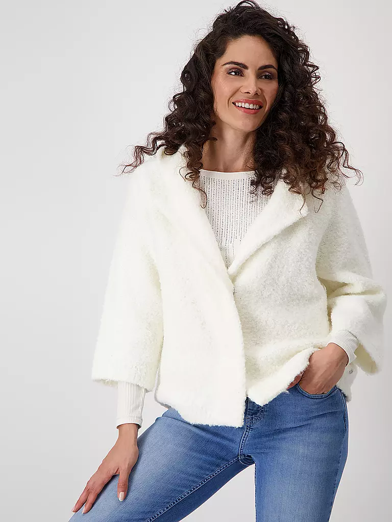 MONARI Strickjacke in Felloptik creme