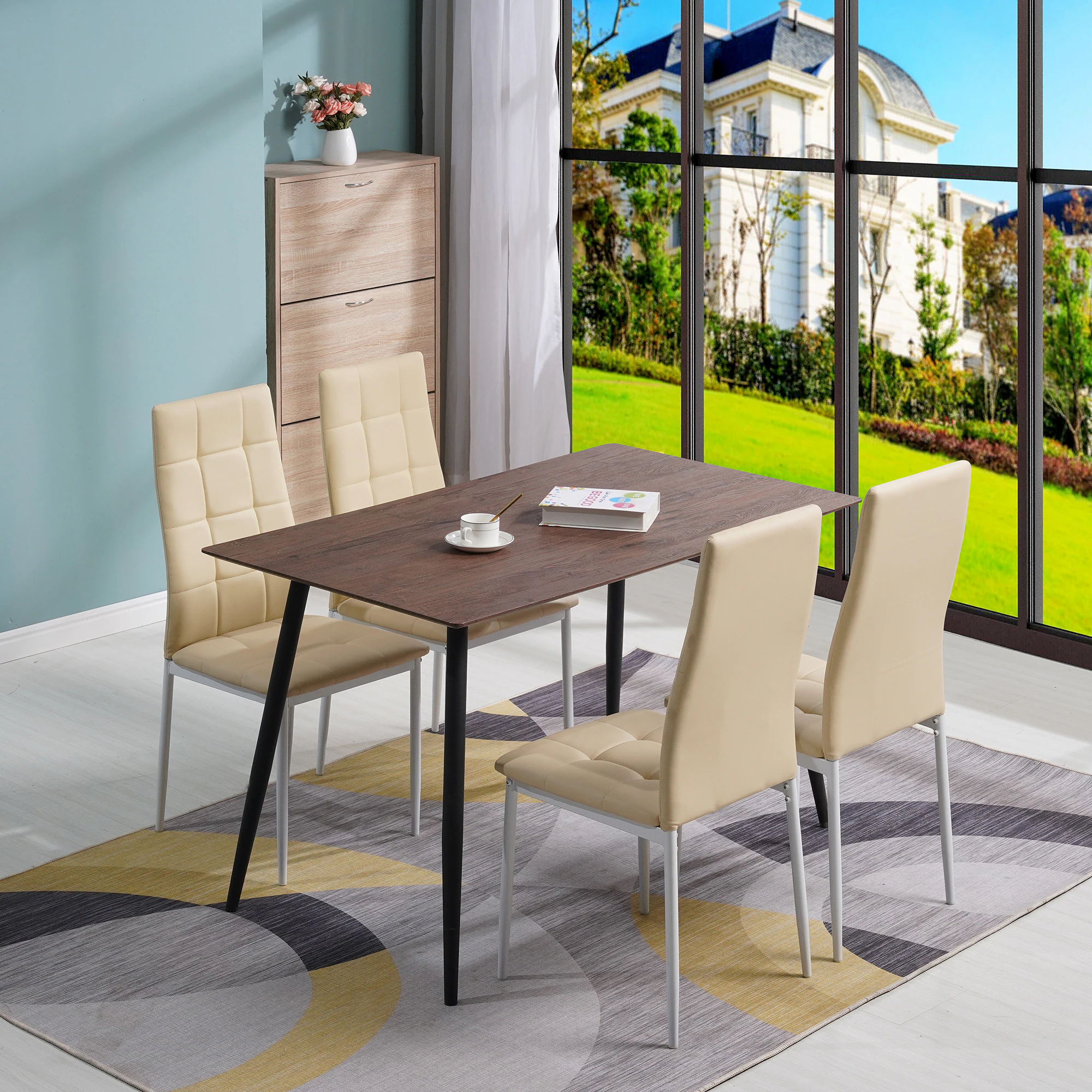Albatros Esszimmerstühle RIMINI 4er Set, Rot - Edles Italienisches Design, Polsterstuhl mit Kunstleder-Bezug, Modern und Stilvoll am Esstisch - Küchenstuhl oder Esstisch hohe Belastbarkeit