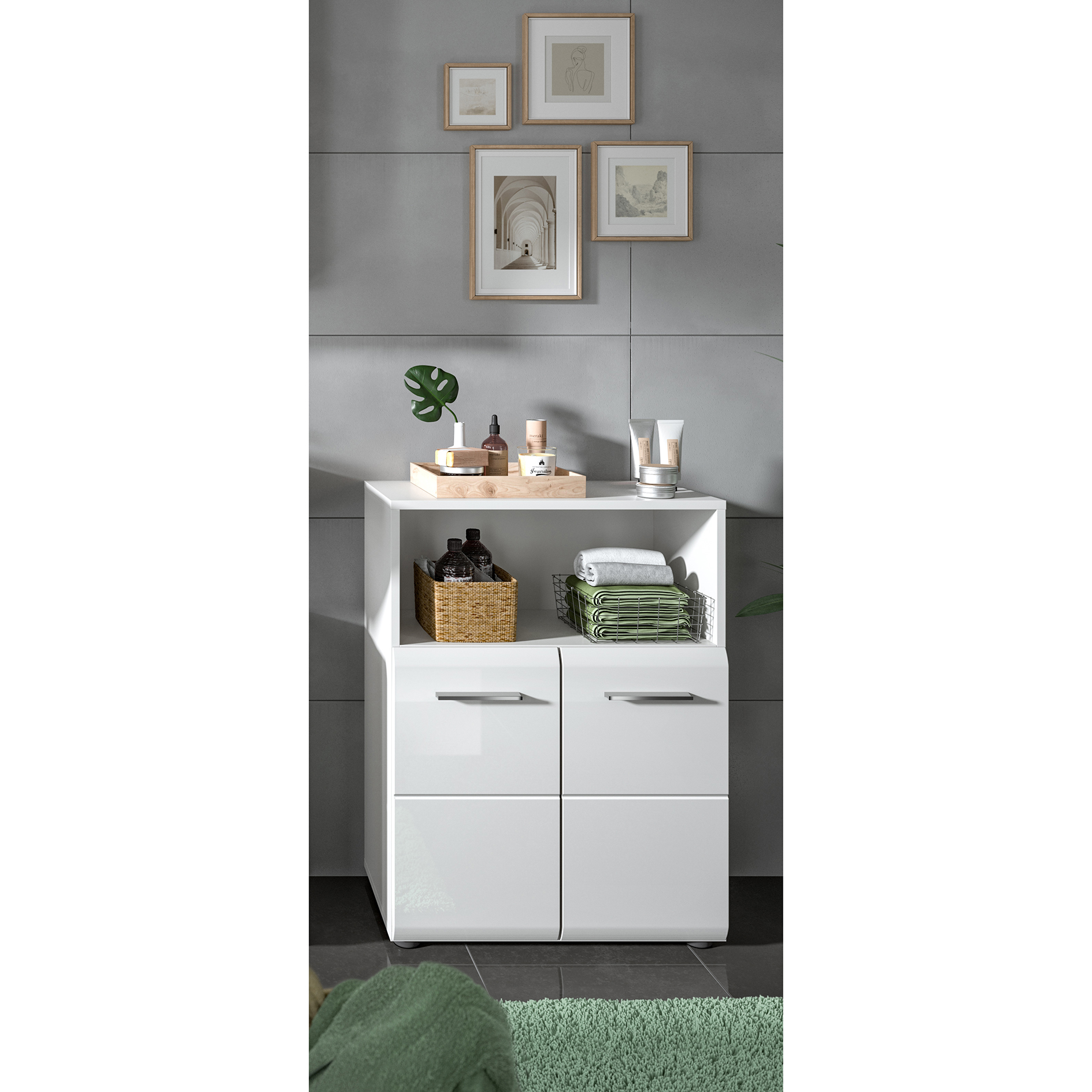 Standschrank ICE - weiß Hochglanz - 60 cm breit