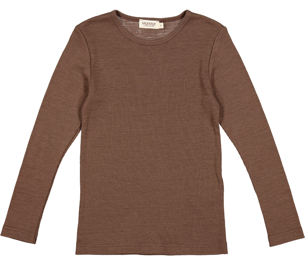 Tamra, Uld Rib Bluse - Terre
