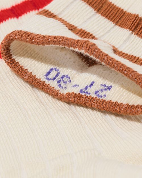 5 paires de chaussettes avec coton côte rayures blanc cassé