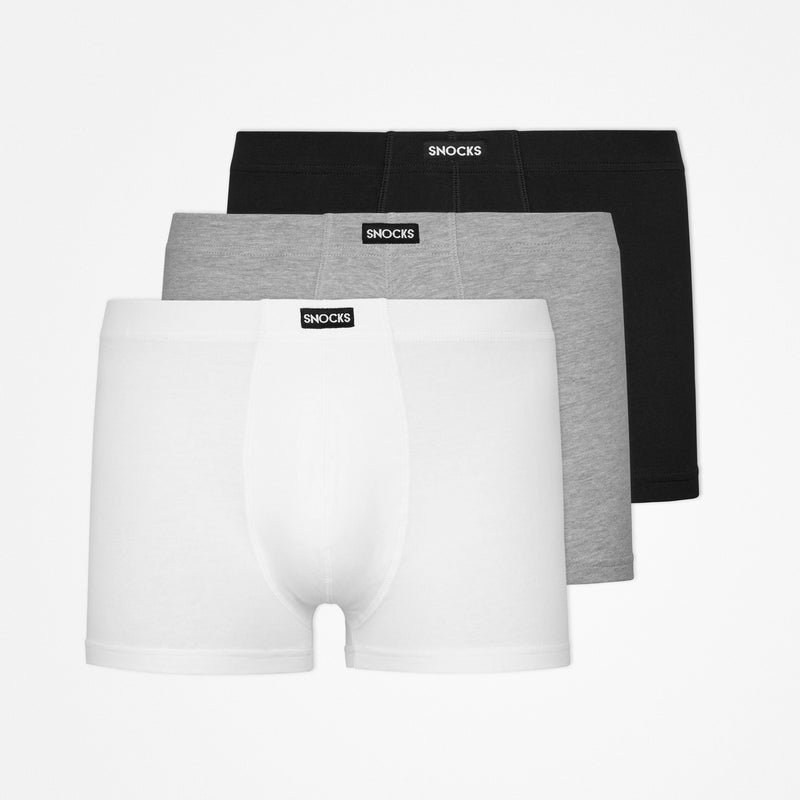 Retro Boxershorts aus Bio-Baumwolle Mix (Schwarz/Grau/Hellgrau)