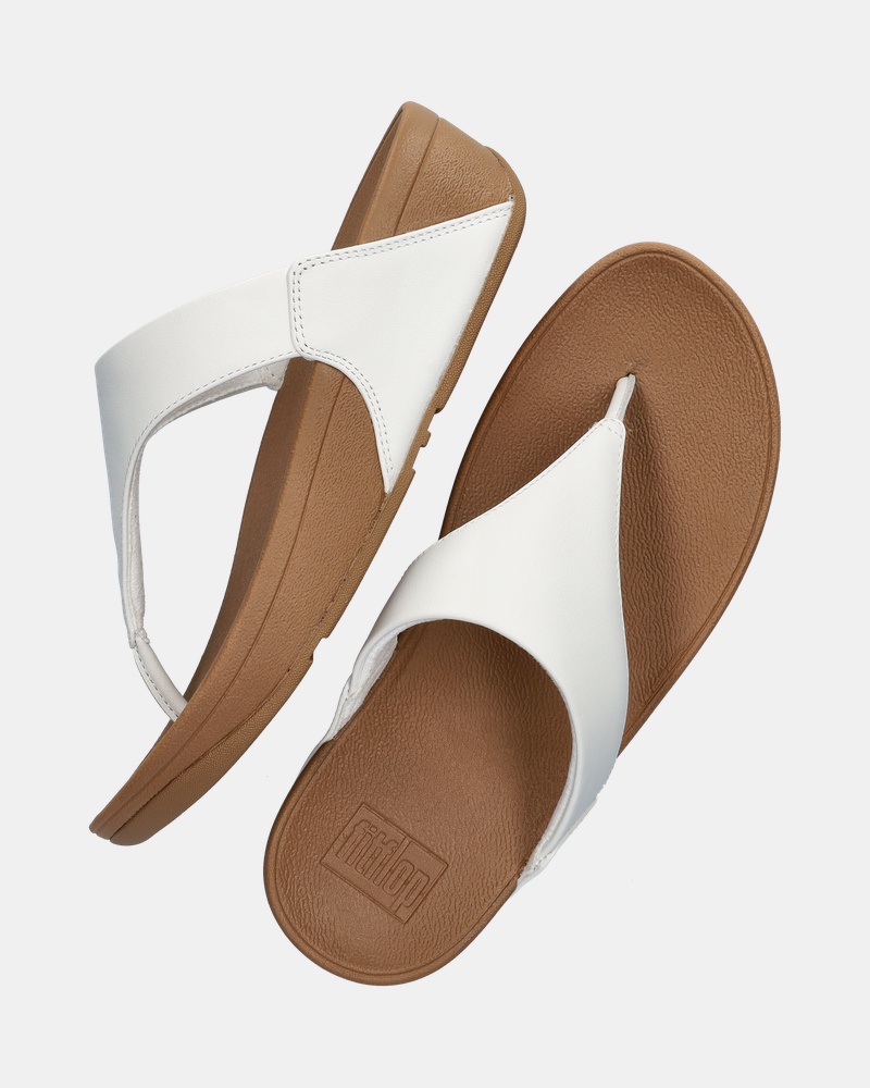 Fitflop Lulu Leather Slippers  - wit