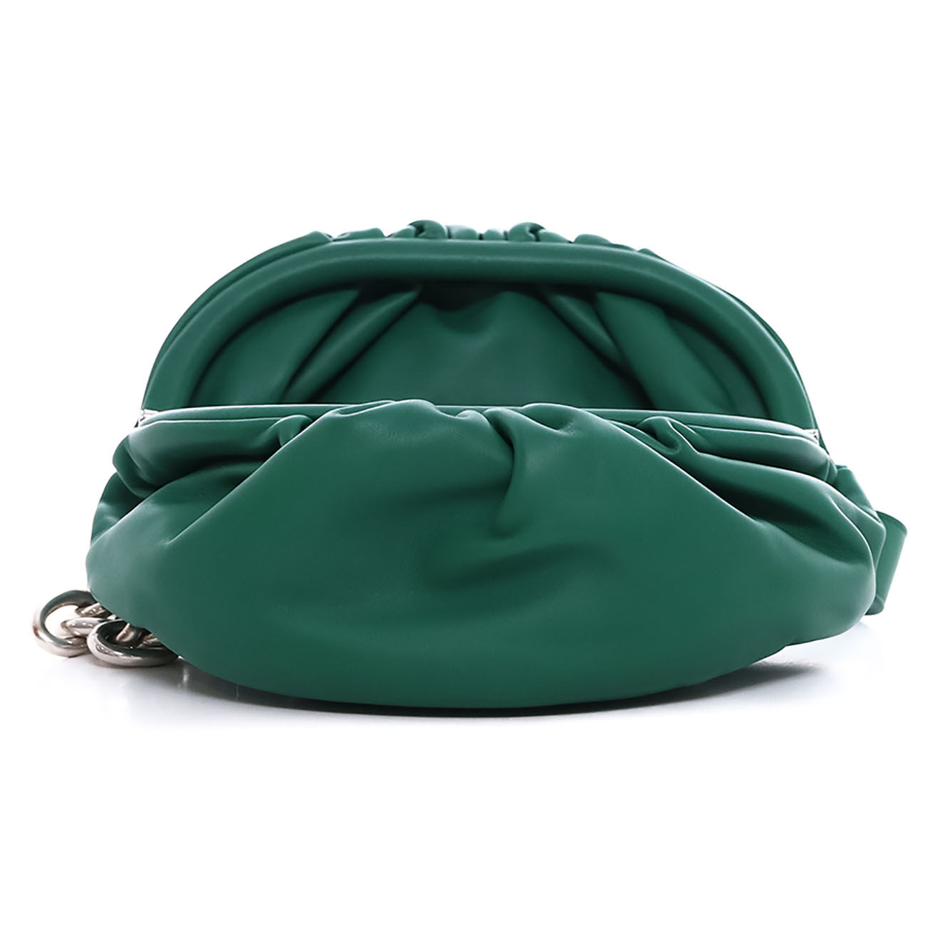 Bottega Veneta Sac bandoulière Pouch Chain en Cuir vert - Très bon état - L.22 cm