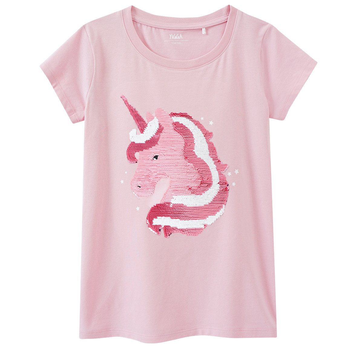 Yigga Mädchen T-Shirt mit Wendepailletten rosa