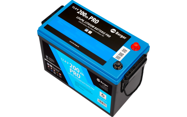 Berger LiFePO4 Lithium Batterie Pro 200 Ah 12V mit Bluetooth & Heizung