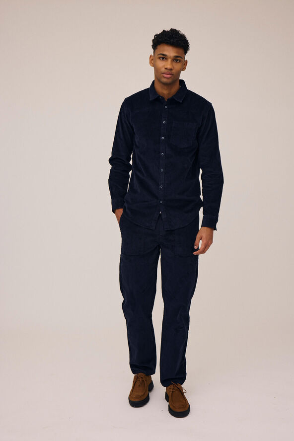 Magasin du Nord Collection Corduroy 1 shirt - Organic GOTS Night sky
