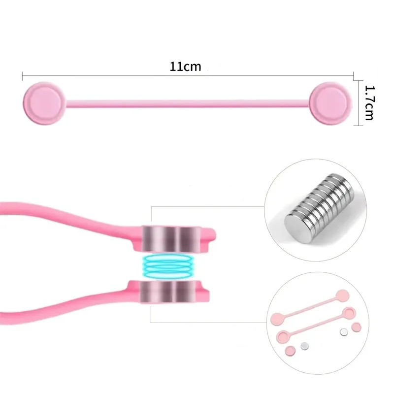 (10er Set) Magnetische Silikon Kabel Organizer Clip Kabelhalter - Bunt