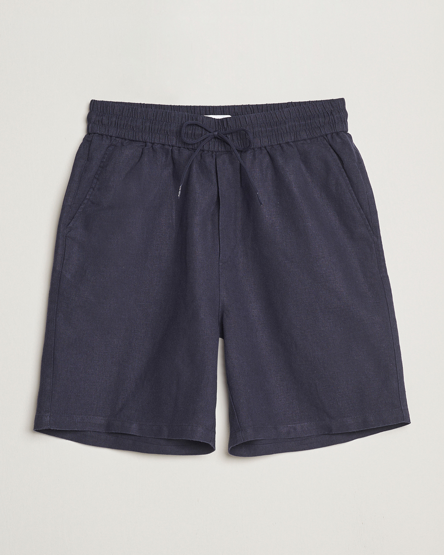 Les Deux Otto Linen Shorts Navy