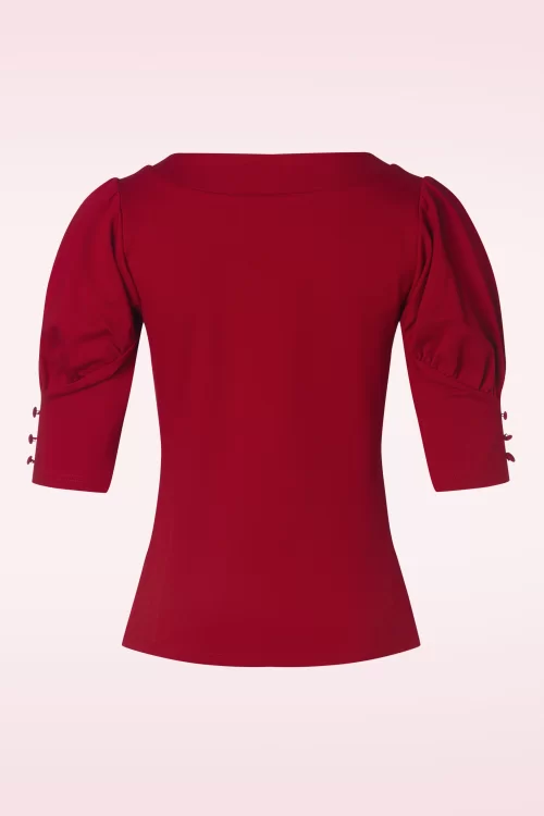 Vixen Bow jersey top in rood